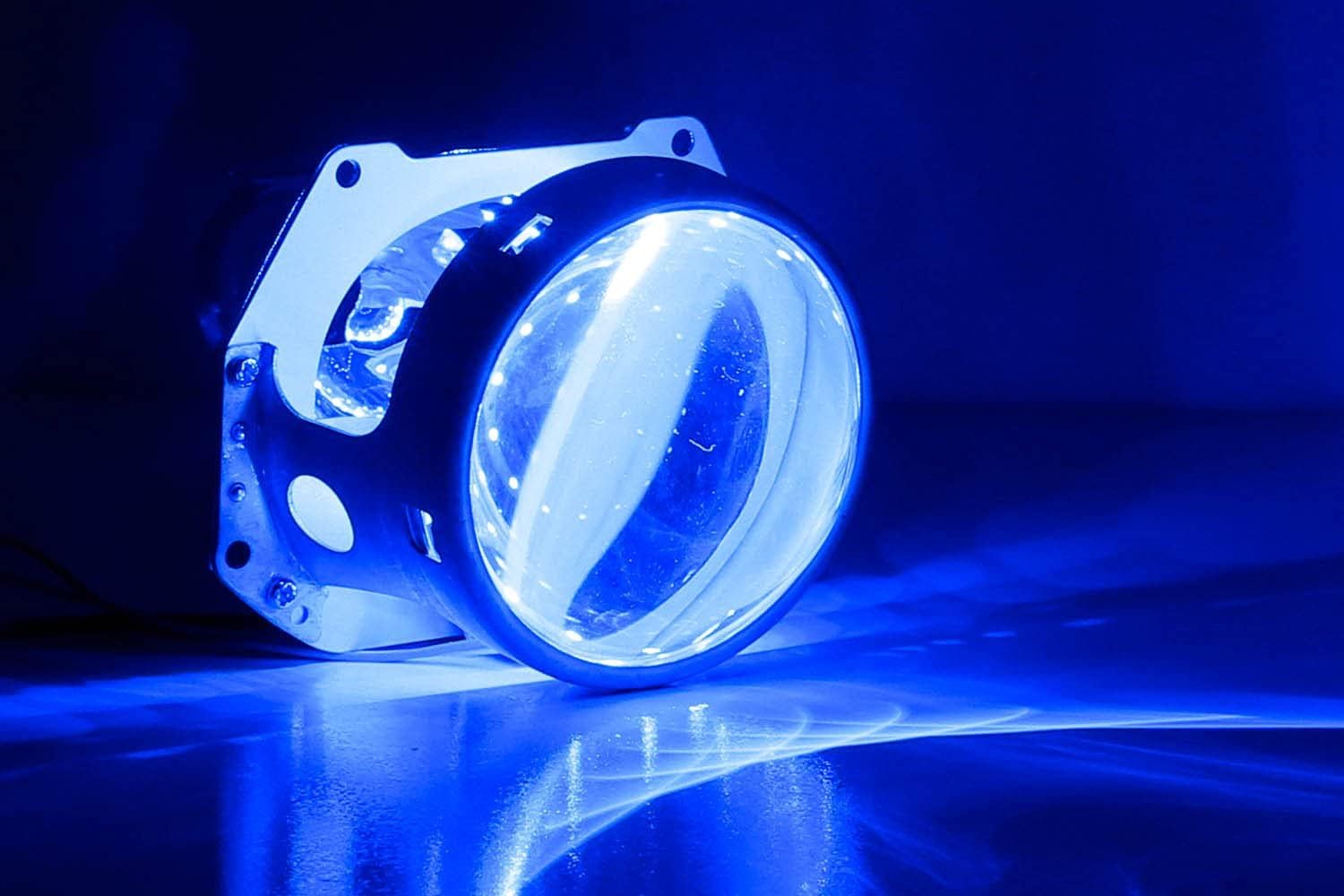 iJDMTOY 15-SMD kit de anillo de luces ledes halógenas de alta potencia, ojo de demonio, para faros o lentes de proyección de 2.5″ 2.8″ 3.0″, Azul