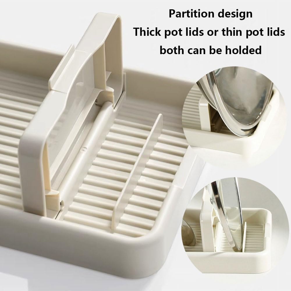 Paquete de 1 soporte de cuchara con soporte de tapa para múltiples utensilios, soporte para utensilios y soporte para cuchara para encimera de