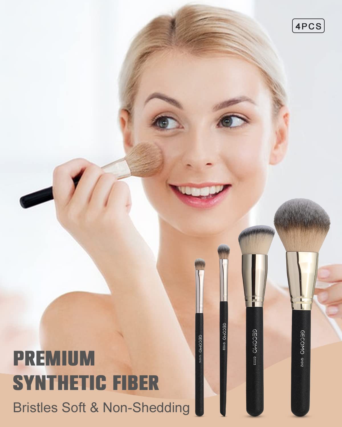 FERYES Porta brochas de maquillaje de viaje grande con 4 brochas de maquillaje, Juego de 4 portaescobillas