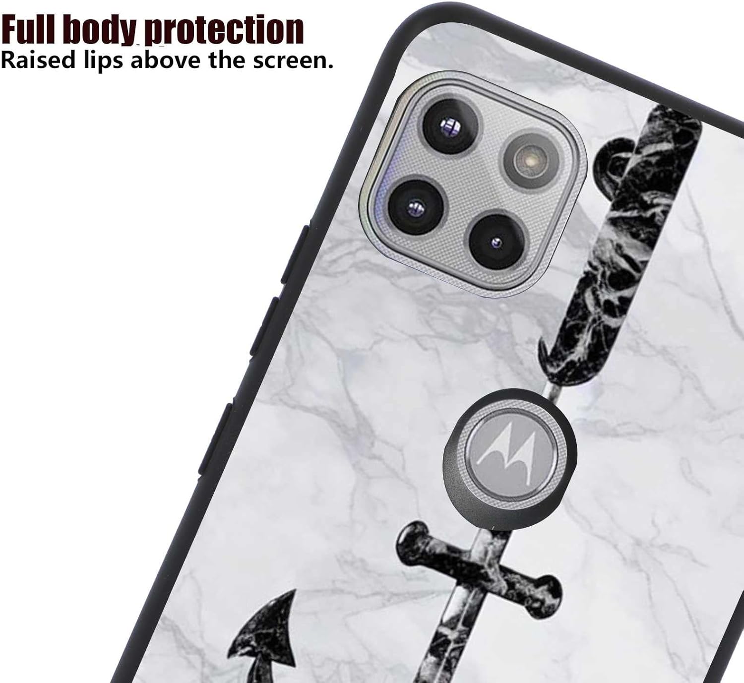 Funda protectora de silicona suave compatible con Moto One 5G AceMotorola G 5G, diseño de anclaje de mármol para Moto para mujeres y hombres, funda