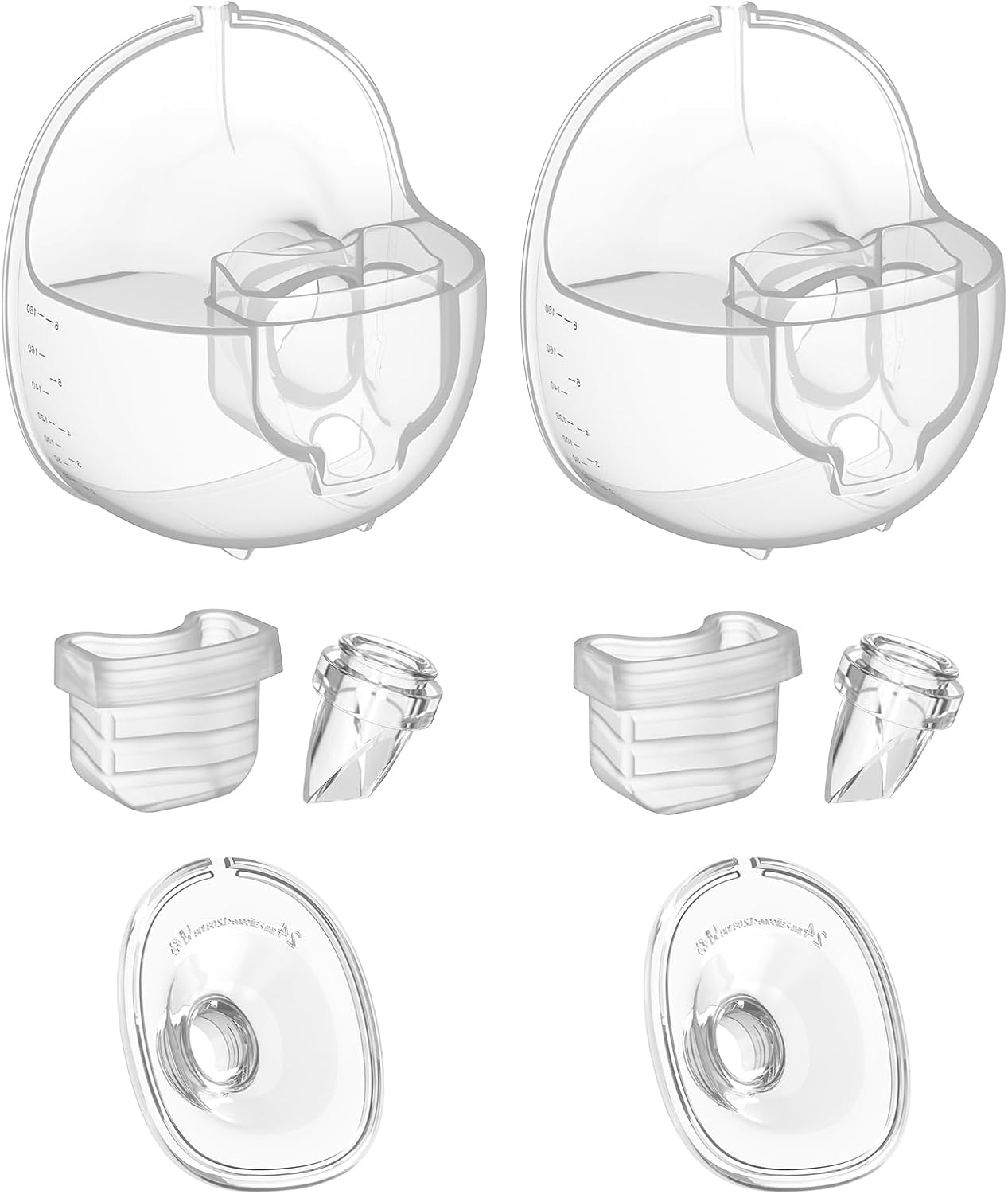 Piezas de extractor de leche, escudo de brida, válvula de pico de pato de 0.94 pulgadas, diafragma de silicona, juego de tazas para colector de