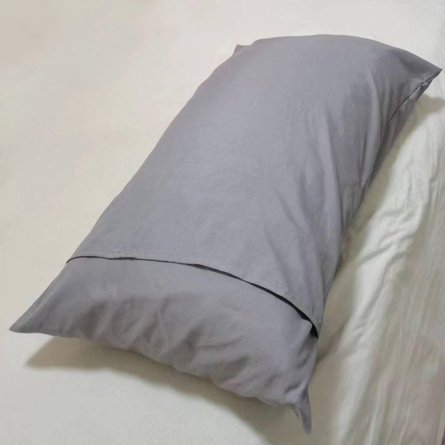 Paquete de 4 fundas de almohada prémium tamaño Queen, color gris estándar, microfibra ultrasuave de 1800 hilos, doble cepillado, sin alergias, funda