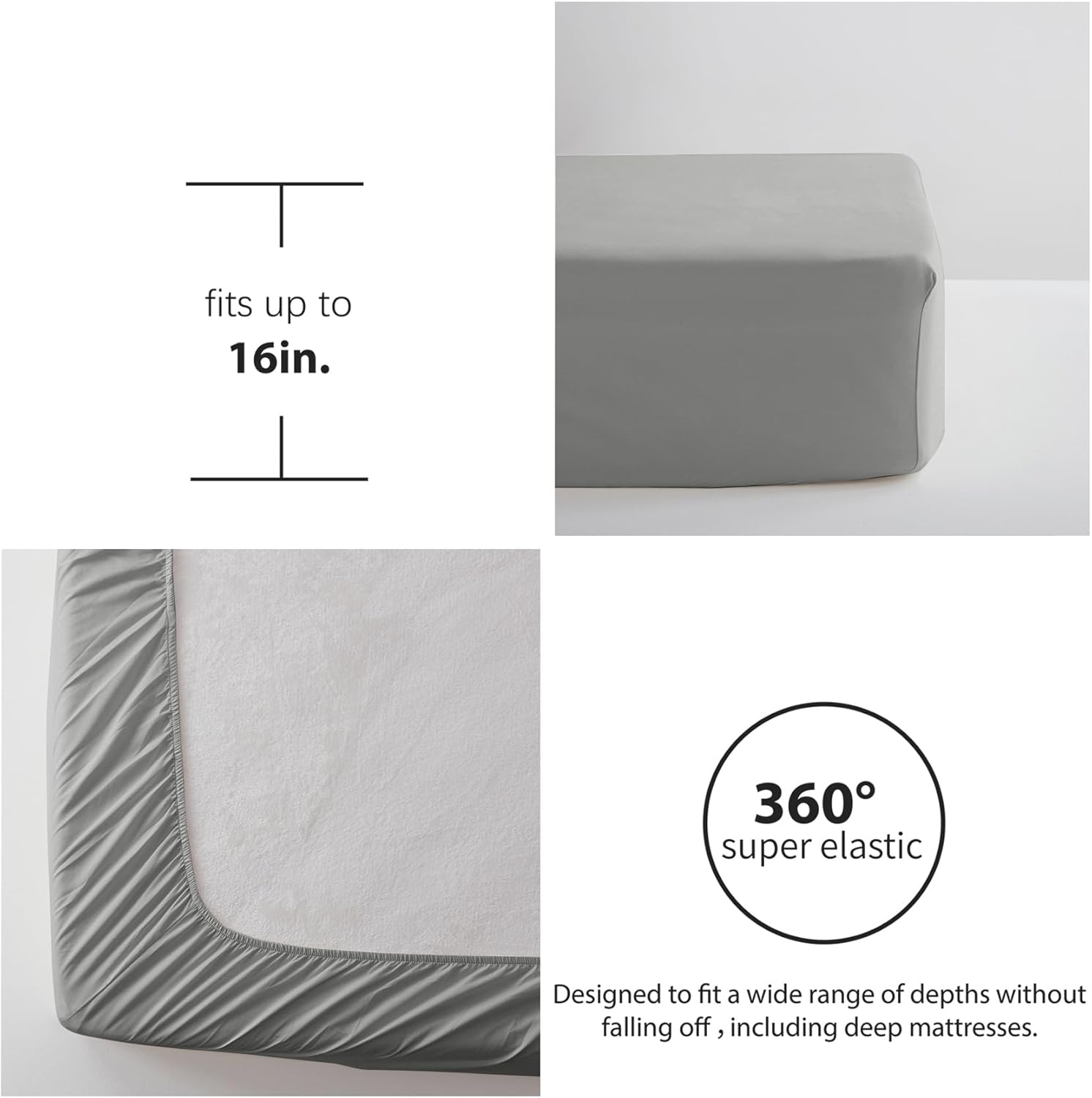Anluoer – Juego de edredón tamaño King, color gris, con relieve, 7 piezas, para todas las estaciones, incluye 1 edredón, 2 fundas de almohada, 2