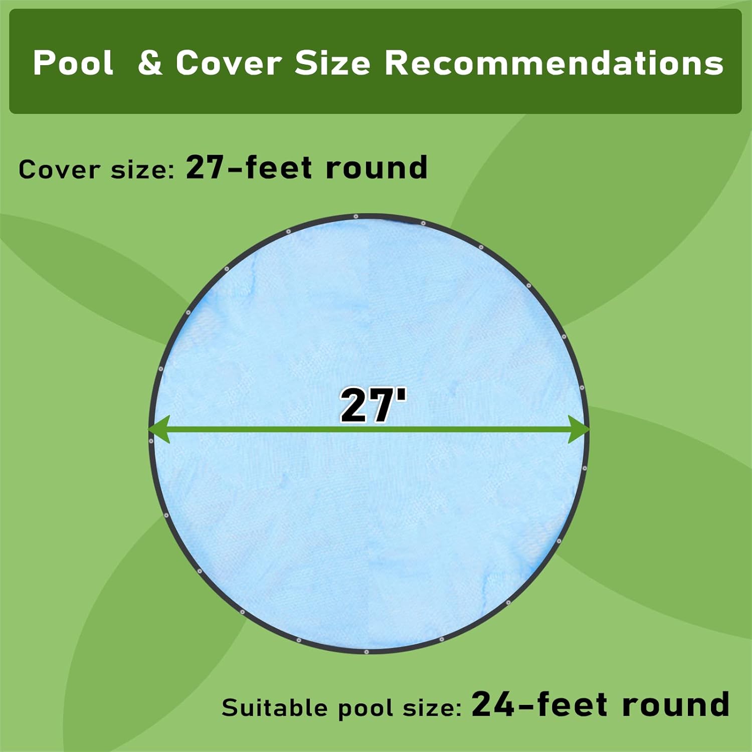 Cubierta redonda para red de hojas de piscina, material duradero, malla apretada, fácil instalación, máxima protección, protege la piscina de hojas