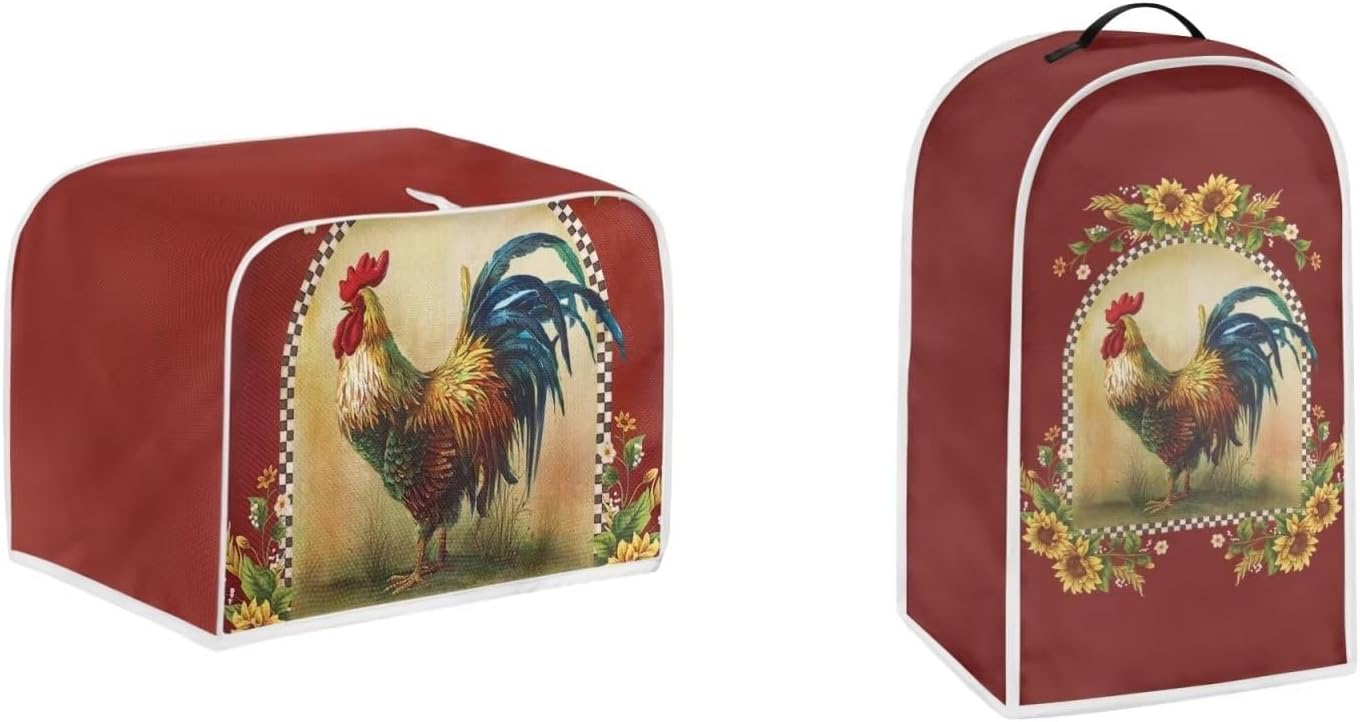 Cubiertas para tostadora de gallo, girasol, cubiertas antipolvo, para tostadora de 2 rebanadas, cubiertas de electrodomésticos pequeños, protección