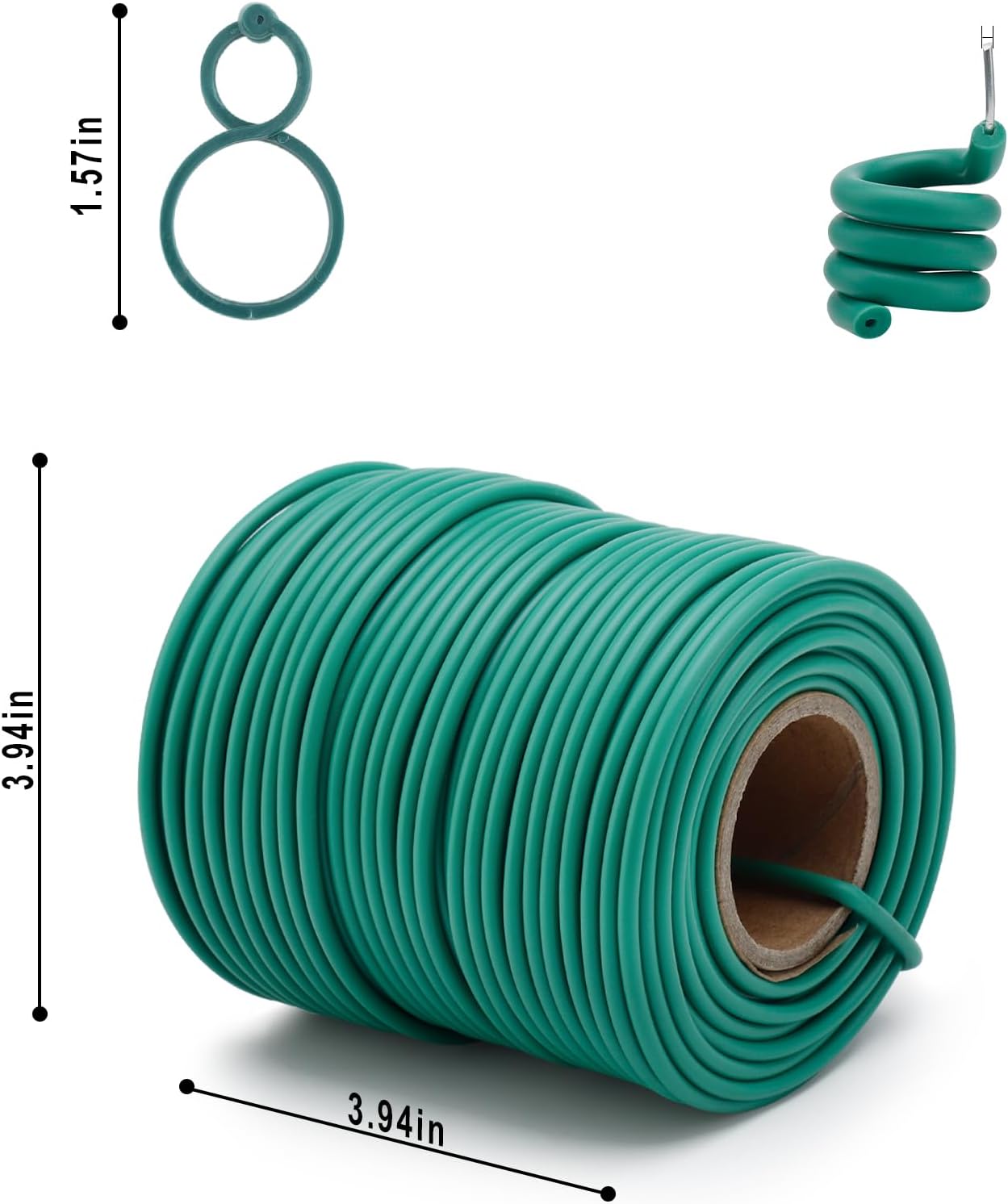 TELENT OUTDOORS Lazos suaves de 160 pies para plantas, lazos verdes con 20 clips para plantas, jardinería, organización de oficina en casa, cordel
