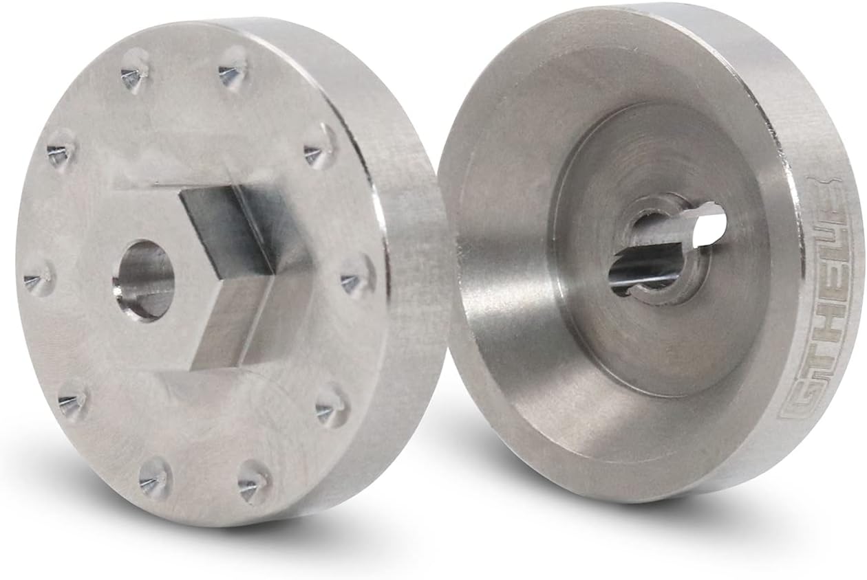 Pesas de rueda de acero inoxidable adaptador hexagonal de 0.276in para AXIAL SCX24 cerrojo C10 Jeep JLU Gladiator Bronco Upgrades 124 RC Crawler Car