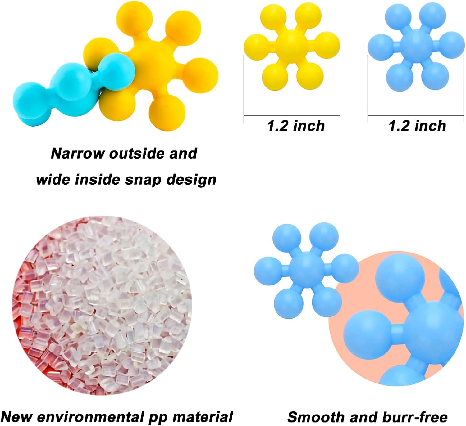 EXBEPE Bloques de construcción entrelazados, 300 piezas, color macarrón, juego STEM para niños, ladrillos de construcción de ciruela, lluvia de