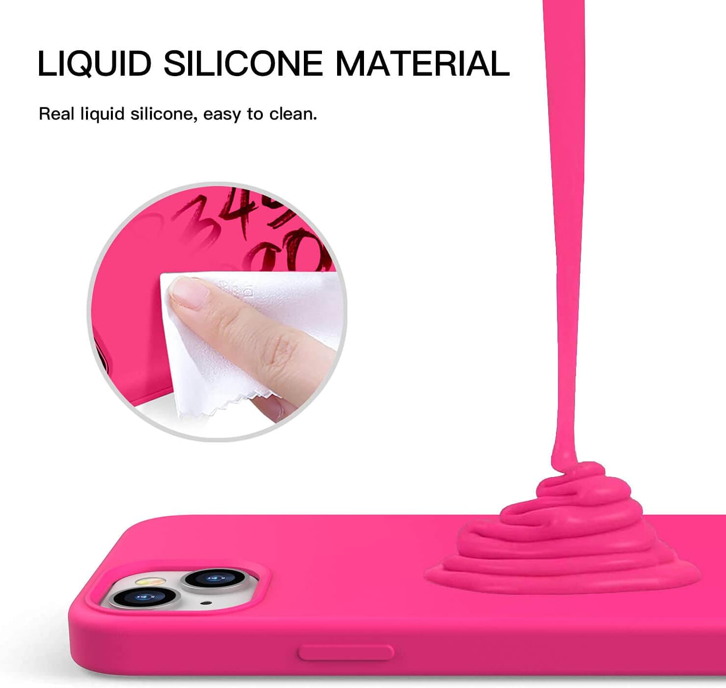 Zuslab Funda de silicona real compatible con Apple iPhone 13 de 6.1 pulgadas (2021), silicona líquida antiarañazos, goma de gel, a prueba de golpes,