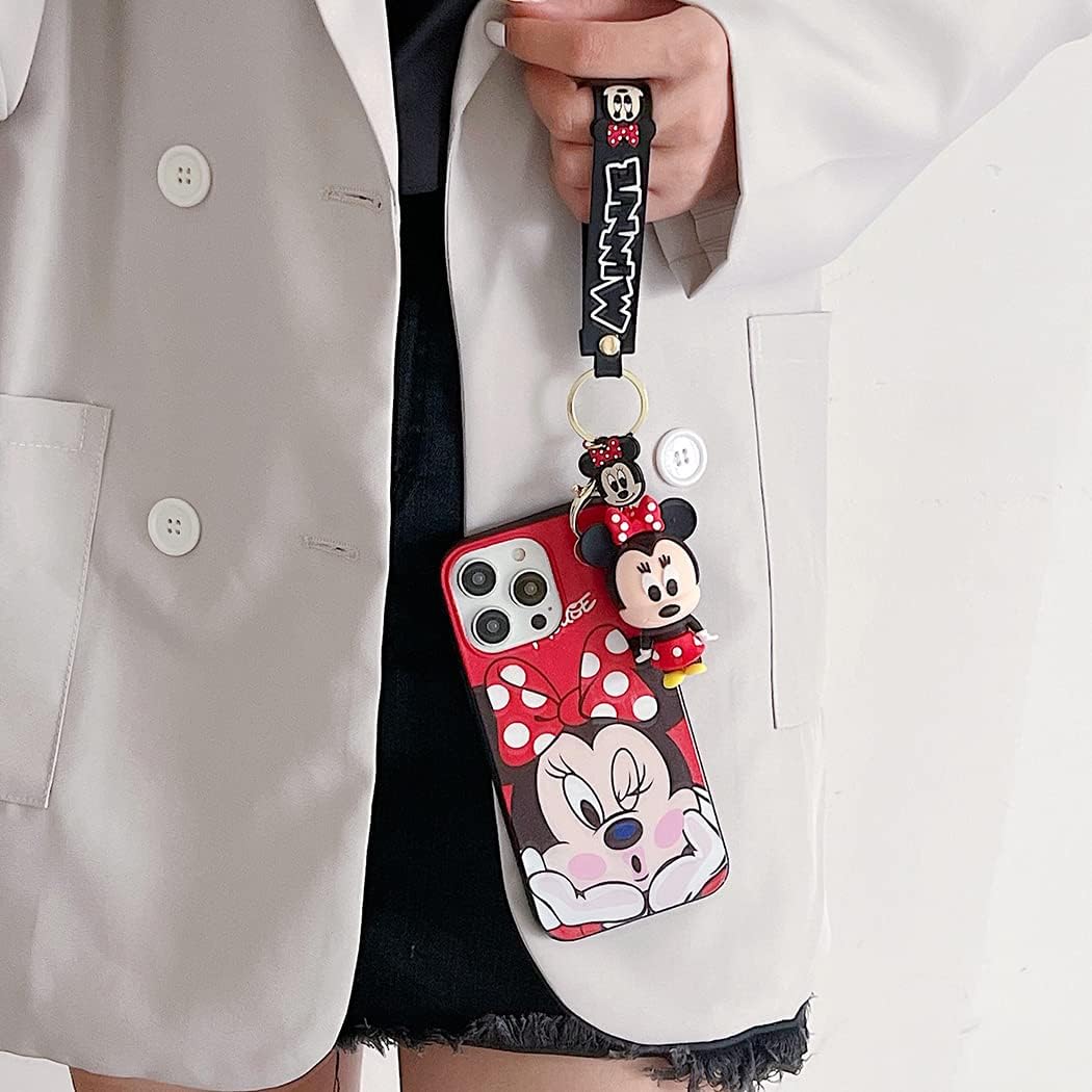 iFiLOVE Funda para Samsung Galaxy Note 20 Ultra Minnie Mouse con correa colgante de dije, para niñas, niños, mujeres, niños, linda pulsera de