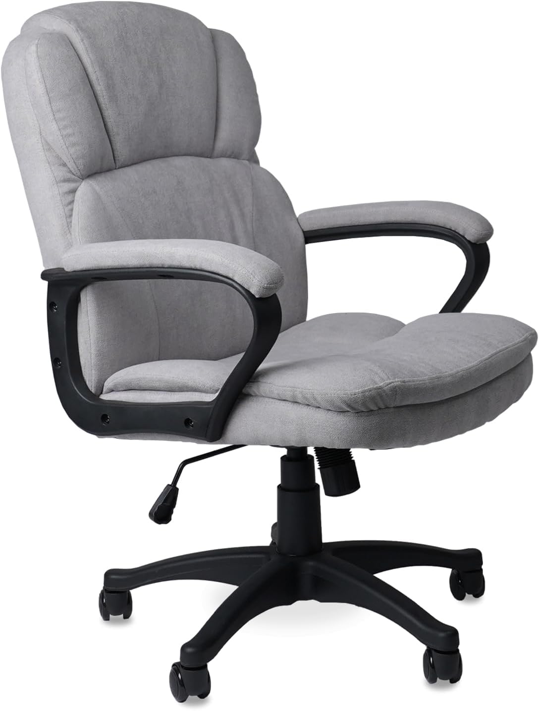 CLATINA Silla de oficina ejecutiva ergonómica con tapizado giratorio de altura ajustable, acolchado grueso para reposacabezas y reposabrazos para