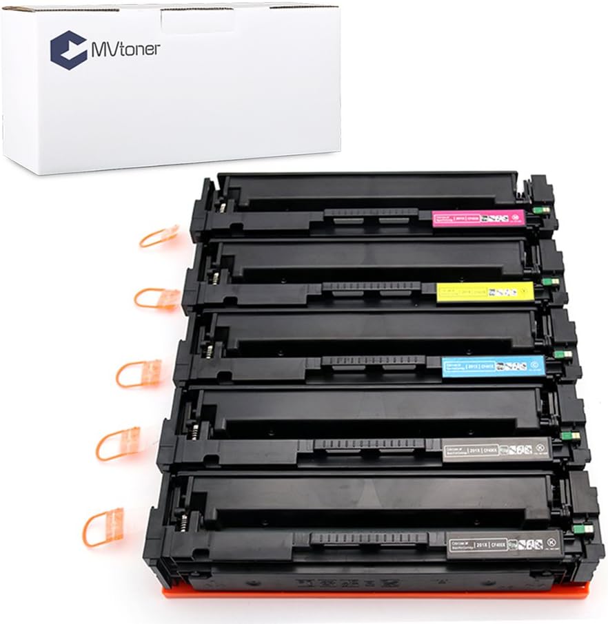 MVtoner Cartucho de tóner de repuesto compatible para HP 201X CF400X CF401X CF402X CF403X, alto rendimiento 5PK para impresora HP Color Laserjet Pro