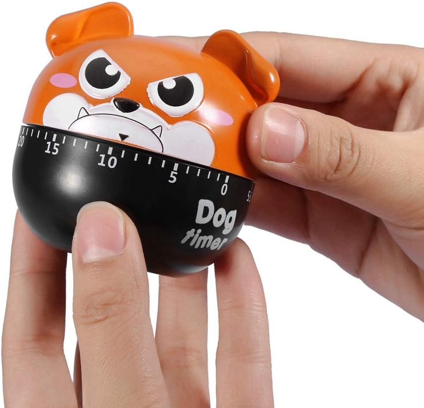 Temporizador de cocina mecánico con forma de perro lindo temporizador de cuenta regresiva de 55 minutos, no requiere batería, reloj de cocina,