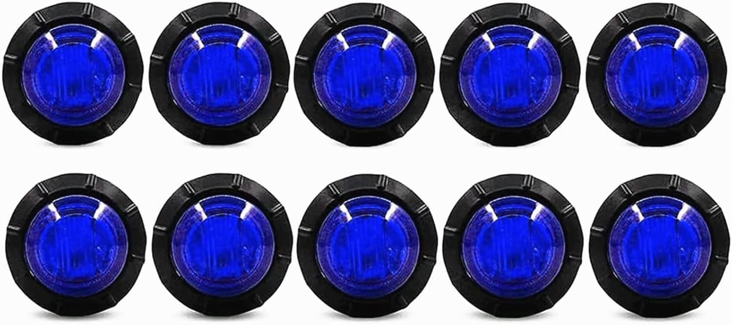 Ourbest Luces LED redondas de rock, luces laterales de rueda subterránea con ojales de bala, impermeables, para remolque, carrito de golf,
