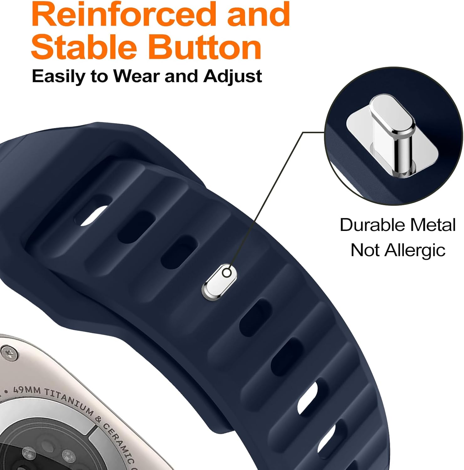 Paquete de 3 correas deportivas compatibles con Apple Watch Ultra Band de 1.929 in para hombres y mujeres, correa ajustable de silicona impermeable