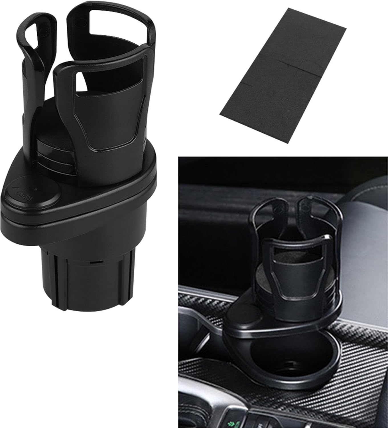 Expansor de portavasos para automóvil, expansor de portavasos grande para automóvil, portavasos multifuncional con base ajustable giratoria de 360,