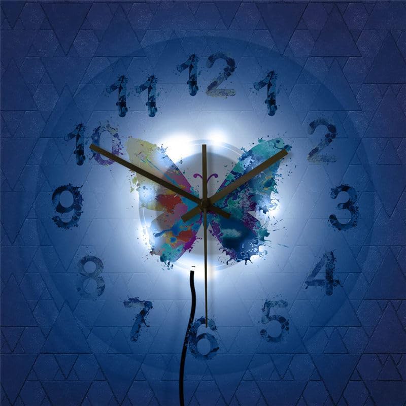 Reloj de pared de mariposa, arte de mariposa de vida silvestre, reloj de pared para decoración del hogar, regalos únicos de mariposa para hombres y