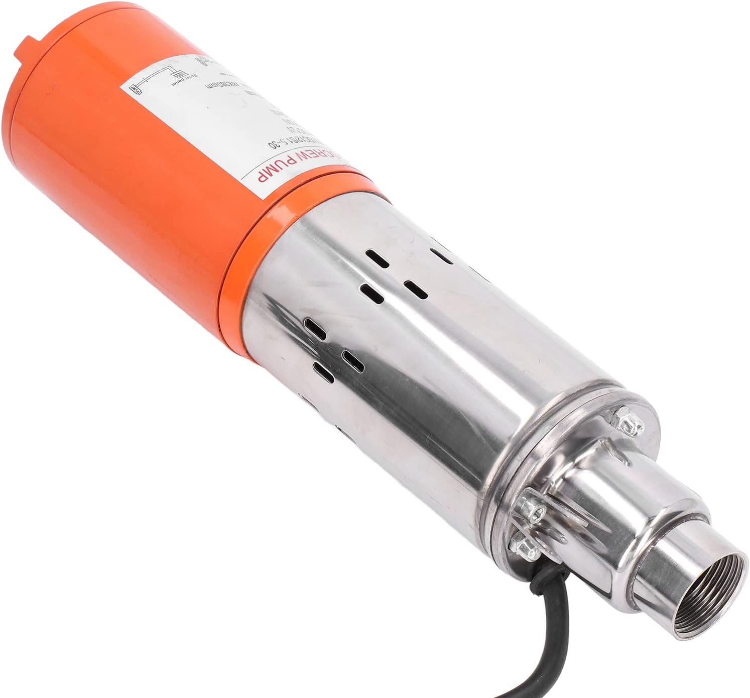 Bomba de tornillo de CC, alta presión sumergible solar de pozo profundo 12V 98.4 ft alta elevación para la entrada de agua del pozo, construcción de