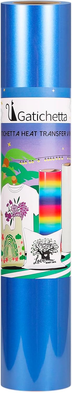 Gatichetta Rollo de vinilo de transferencia de calor de lámina metálica perla, 12 pulgadas x 6 pies, prensa de calor de vinilo perlado metálico mate