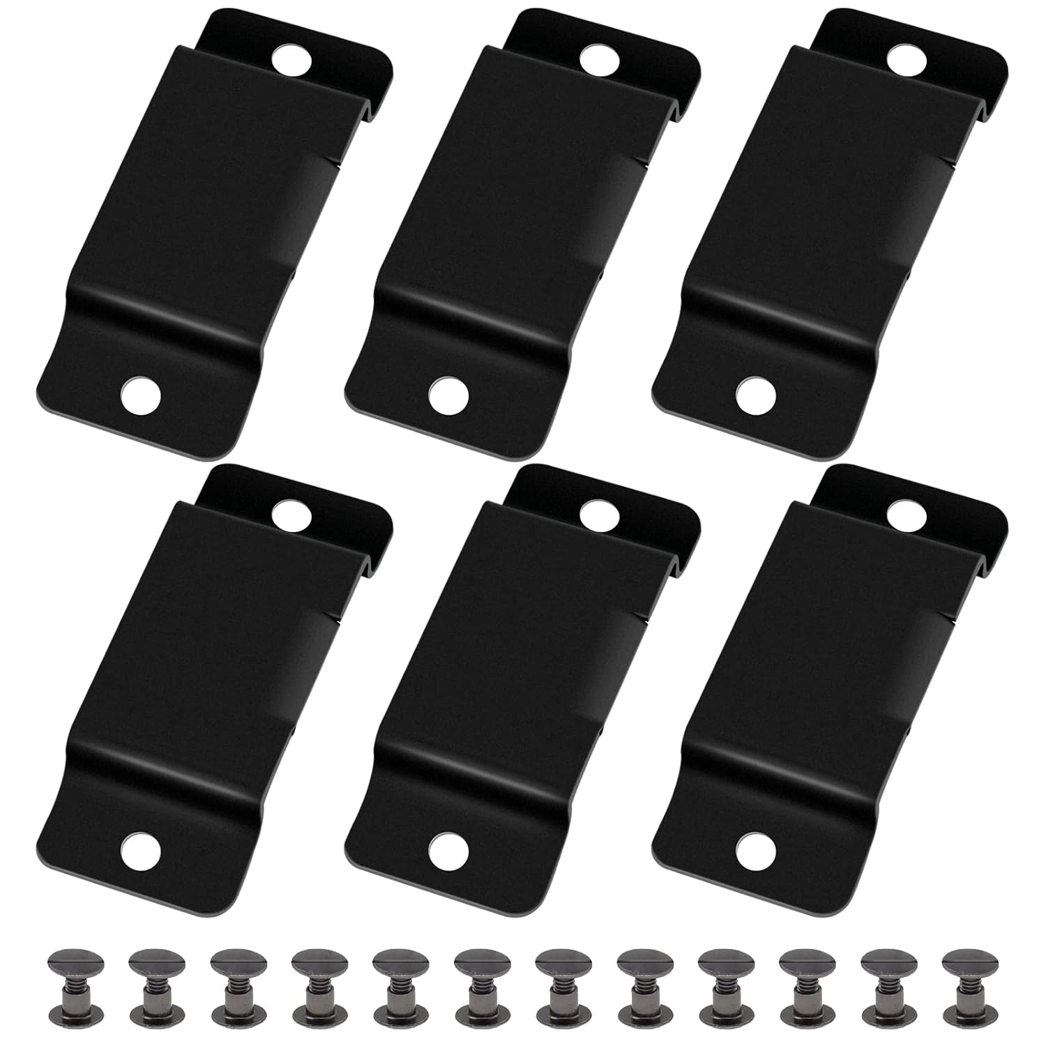 6 soportes de cinta métrica de metal para cinturón, clips de cinta métrica con remaches, soporte de cinta métrica colgante para fácil transporte