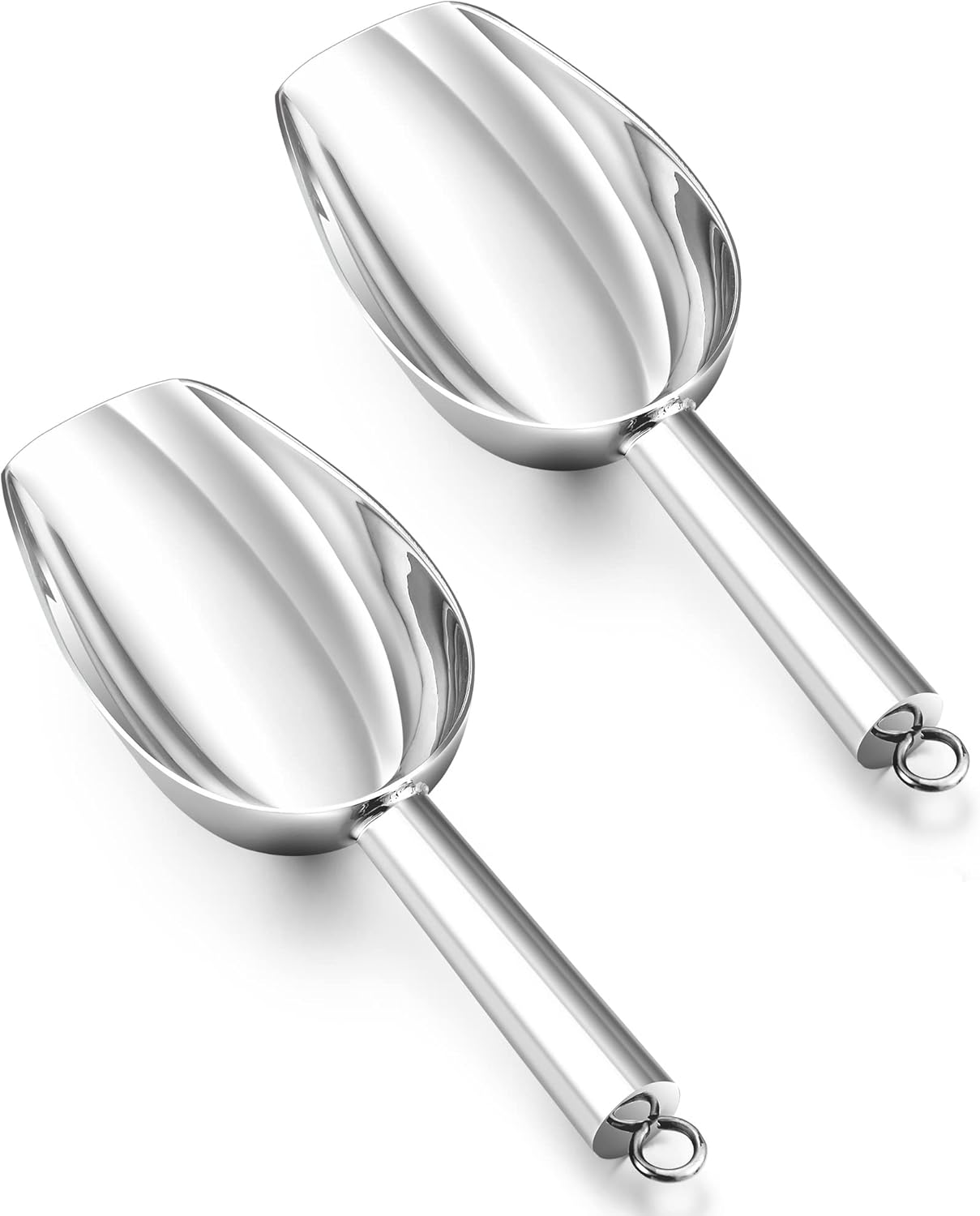 HaWare – Cuchara de hielo de 6 onzas, acero inoxidable, 2 piezas, multiusos, para cubitos de hielo, harina de café, grano, perfecto para cocina,
