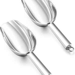 HaWare – Cuchara de hielo de 6 onzas, acero inoxidable, 2 piezas, multiusos, para cubitos de hielo, harina de café, grano, perfecto para cocina, HaWare – Cuchara de hielo de 6 onzas, acero inoxidable, 2 piezas, multiusos, para cubitos de hielo, harina de café, grano, perfecto para cocina,