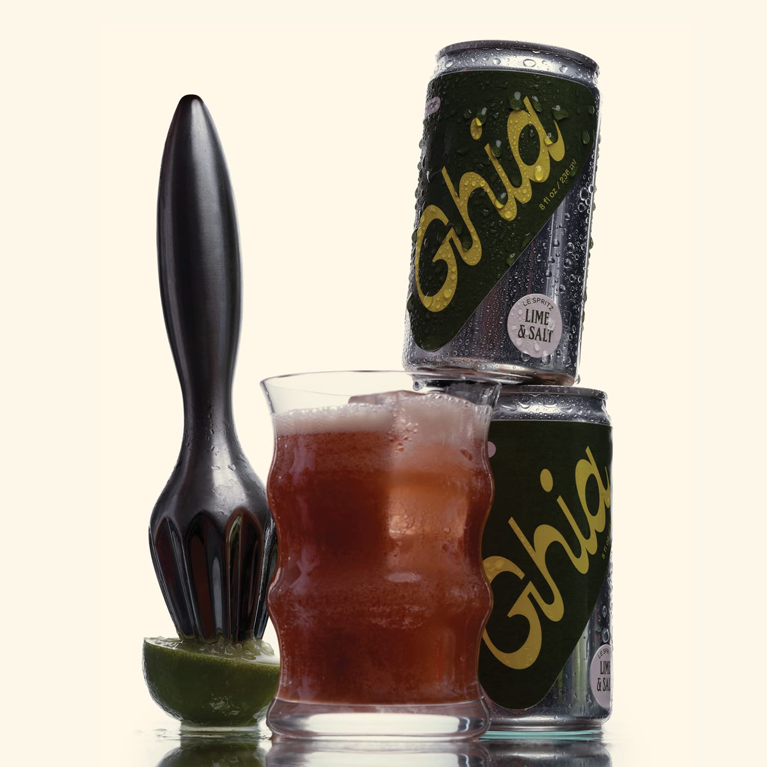 Ghia Limón sin alcohol y sal Le Spritz, 8 onzas líquidas (paquete de 4)  Aperitivo espumoso inspirado en el Mediterráneo botánico  Vegano, sin