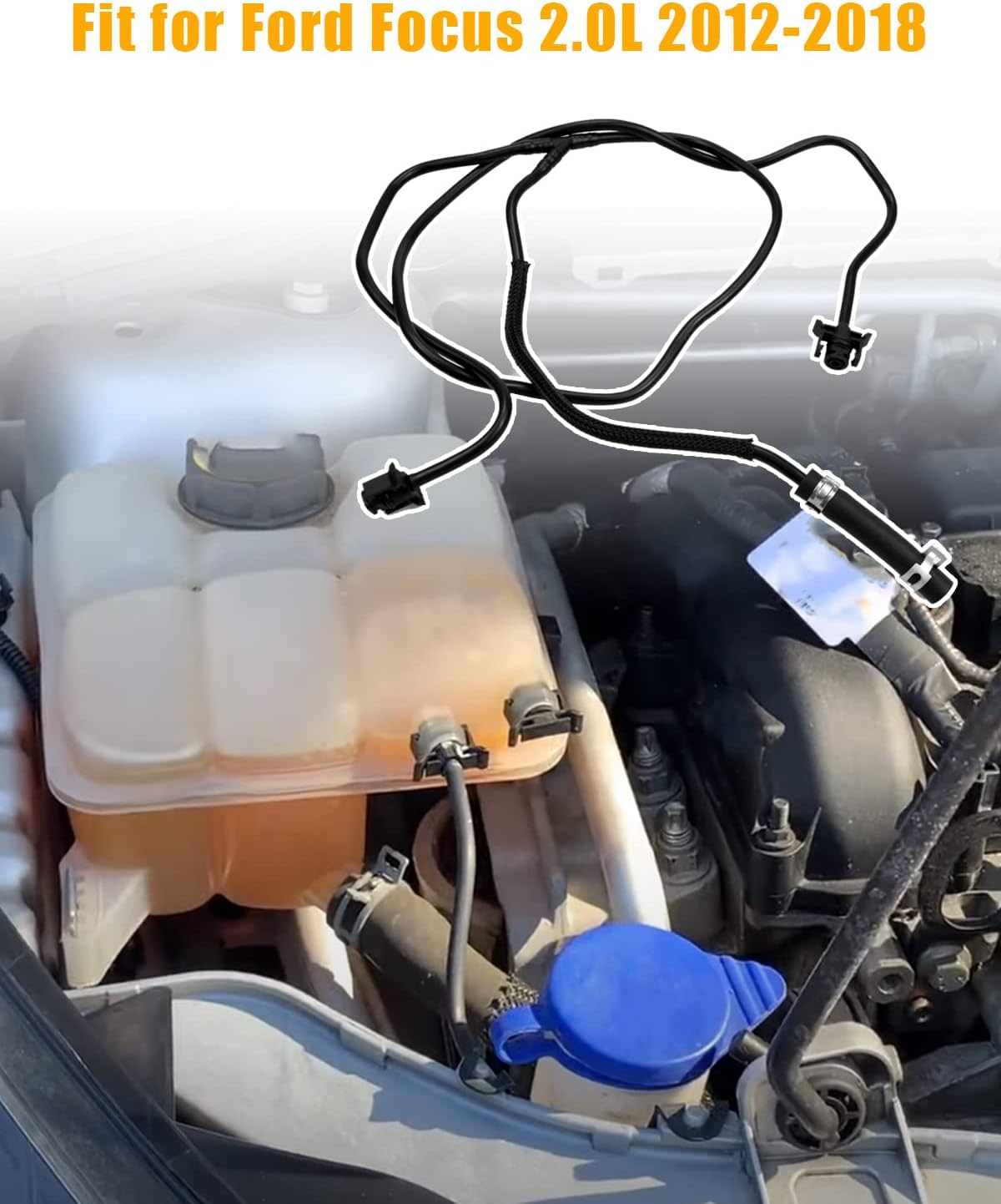 Manguera de depósito de radiador apta para Ford Focus 2012-2018 con motor no turbo de 2.0L, reemplaza BV618K012KF CV6Z-8K012-K