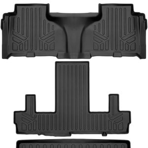 SMARTLINER Protección para todo tipo de clima, 3 filas y forro de carga negro detrás de la tercera fila compatible con Cadillac Escalade ESV SMARTLINER Protección para todo tipo de clima, 3 filas y forro de carga negro detrás de la tercera fila compatible con Cadillac Escalade ESV