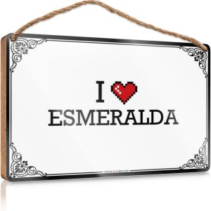 Funny Signs For Home Decor I Love Esmeralda Wooden Sign Wood Plaque Sign Home Wood Sign (Color Colour, Size 23X35CM) Funny Signs For Home Decor I Love Esmeralda Wooden Sign Wood Plaque Sign Home Wood Sign (Color Colour, Size 23X35CM)