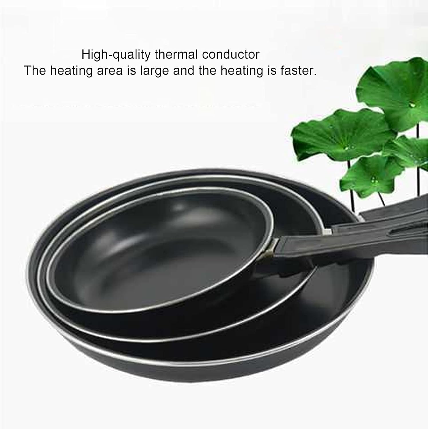 AUNMAS Sartén antiadherente, sartén MIni de acero inoxidable con pared gruesa, utensilios de cocina compatibles con todas las estufas, negro (11.8