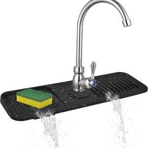 Protector contra salpicaduras para fregadero de cocina, bandeja de silicona para atrapa goteo, soporte de esponja de cocina, tapete protector Protector contra salpicaduras para fregadero de cocina, bandeja de silicona para atrapa goteo, soporte de esponja de cocina, tapete protector