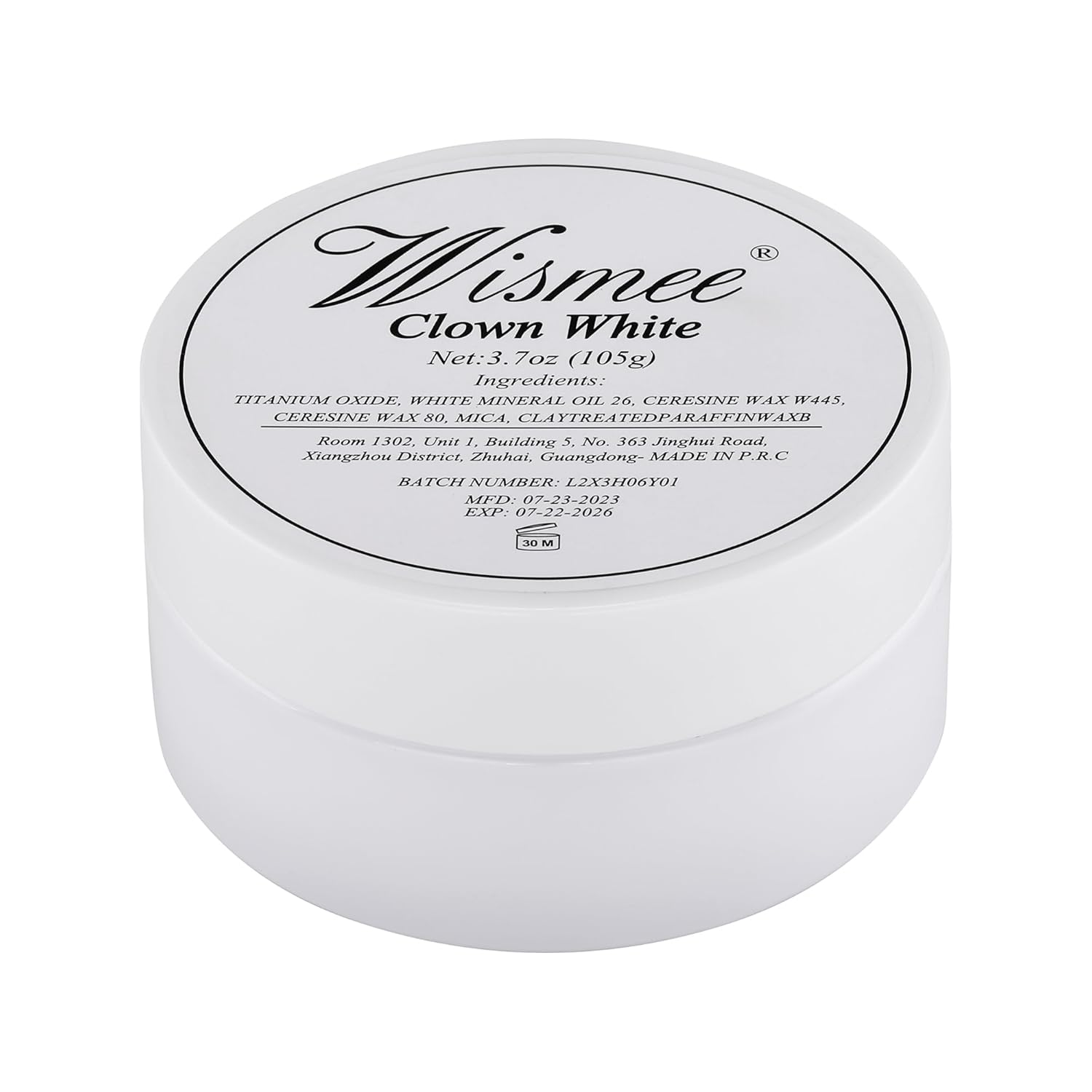Pintura facial blanca de payaso de 3.70 oz, maquillaje blanco de gran capacidad, pintura blanca clásica para el cuerpo, efectos especiales, kit de