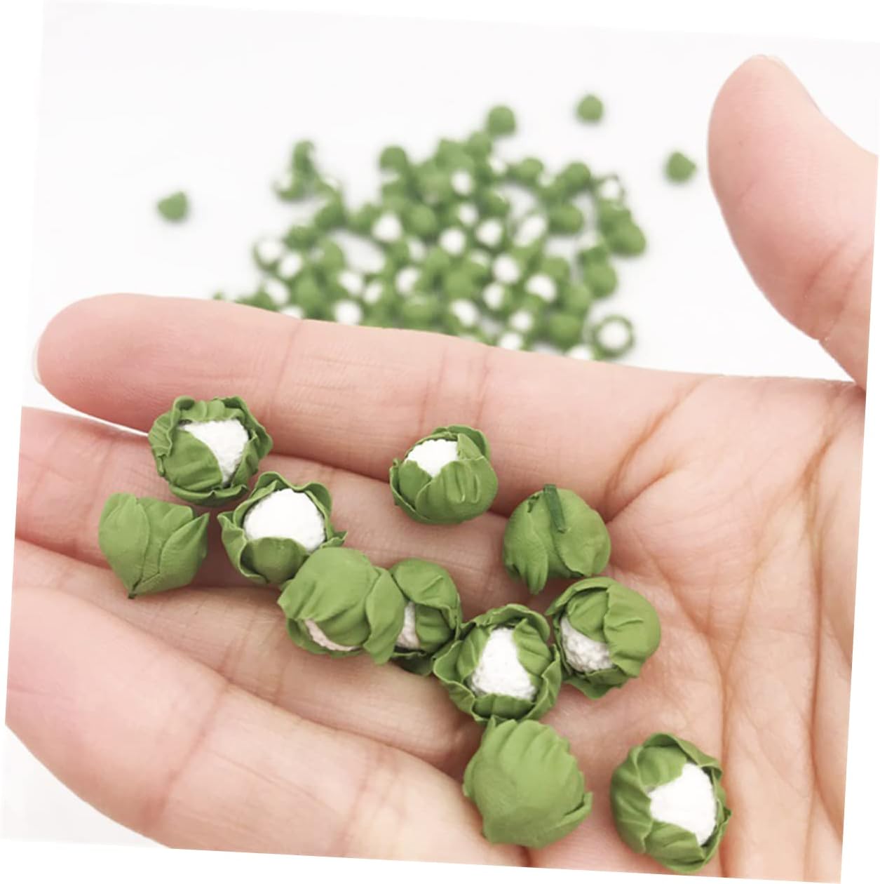 SAFIGLE Miniaturas Coliflor 5 Uds. Coliflor falsa arcilla falsa verduras brocoli verde mini flores artificiales mini repollo chino miniatura coliflor