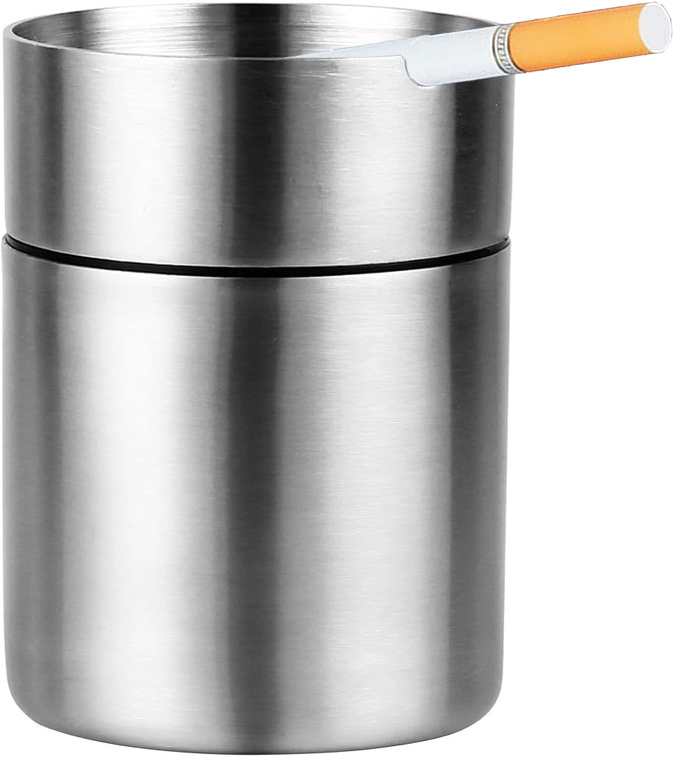 Cenicero de automóvil de acero inoxidable, cenicero portátil sin humo para interiores, mini ceniceros a prueba de olores para patio, accesorios de