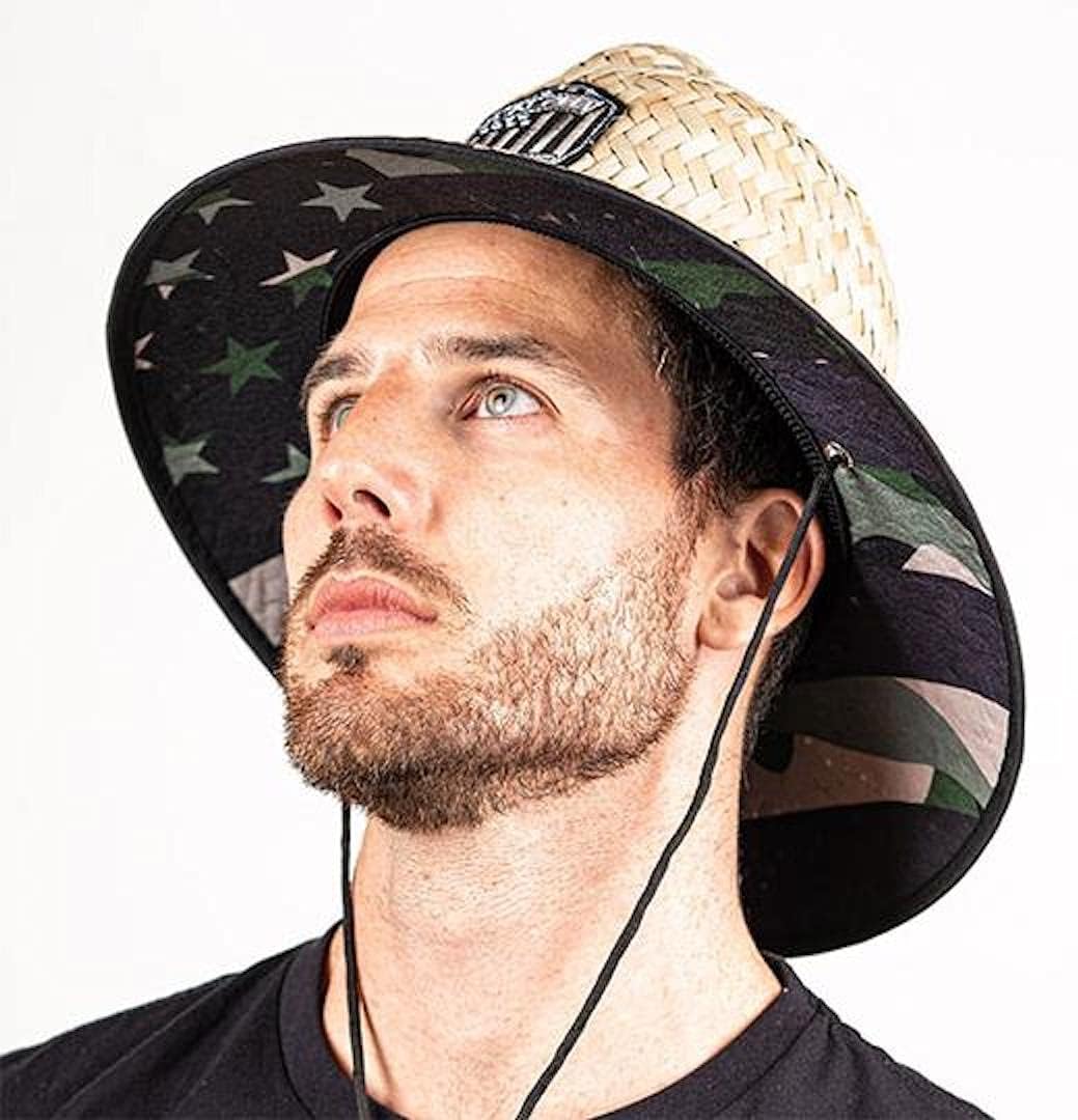 Alpha Defense Fire Co. Sombrero de paja  Sombrero bajo ala para hombres y mujeres  Incluye 1 protector facial