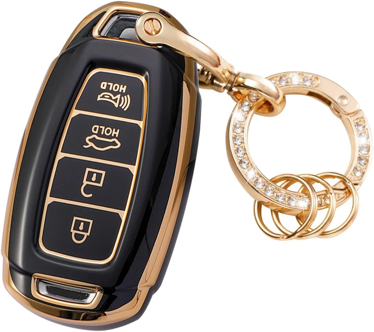para Hyundai Key Fob Cover Soft 4 5 Botones Protección TPU.., Negro 4 botones