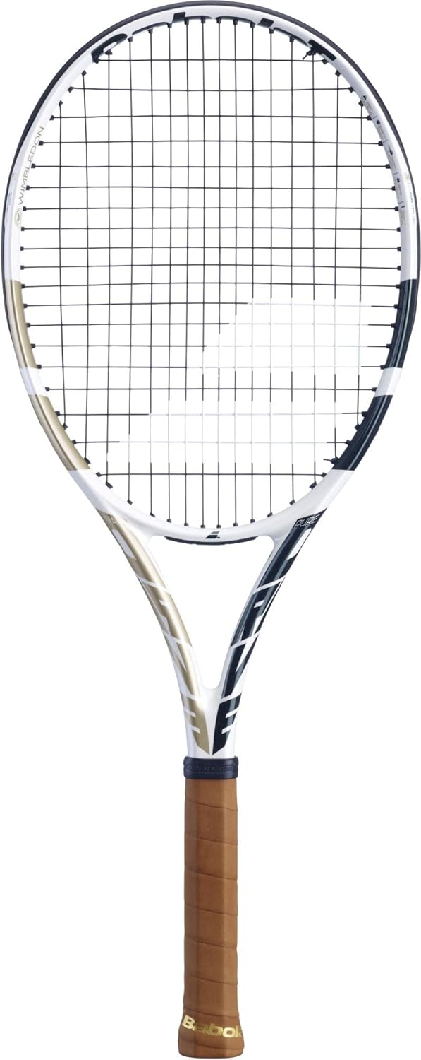 Babolat Pure Drive Team Wimbledon – Raqueta de tenis con 0.56 oz White Babolat Syn Gut a tensión de rango medio