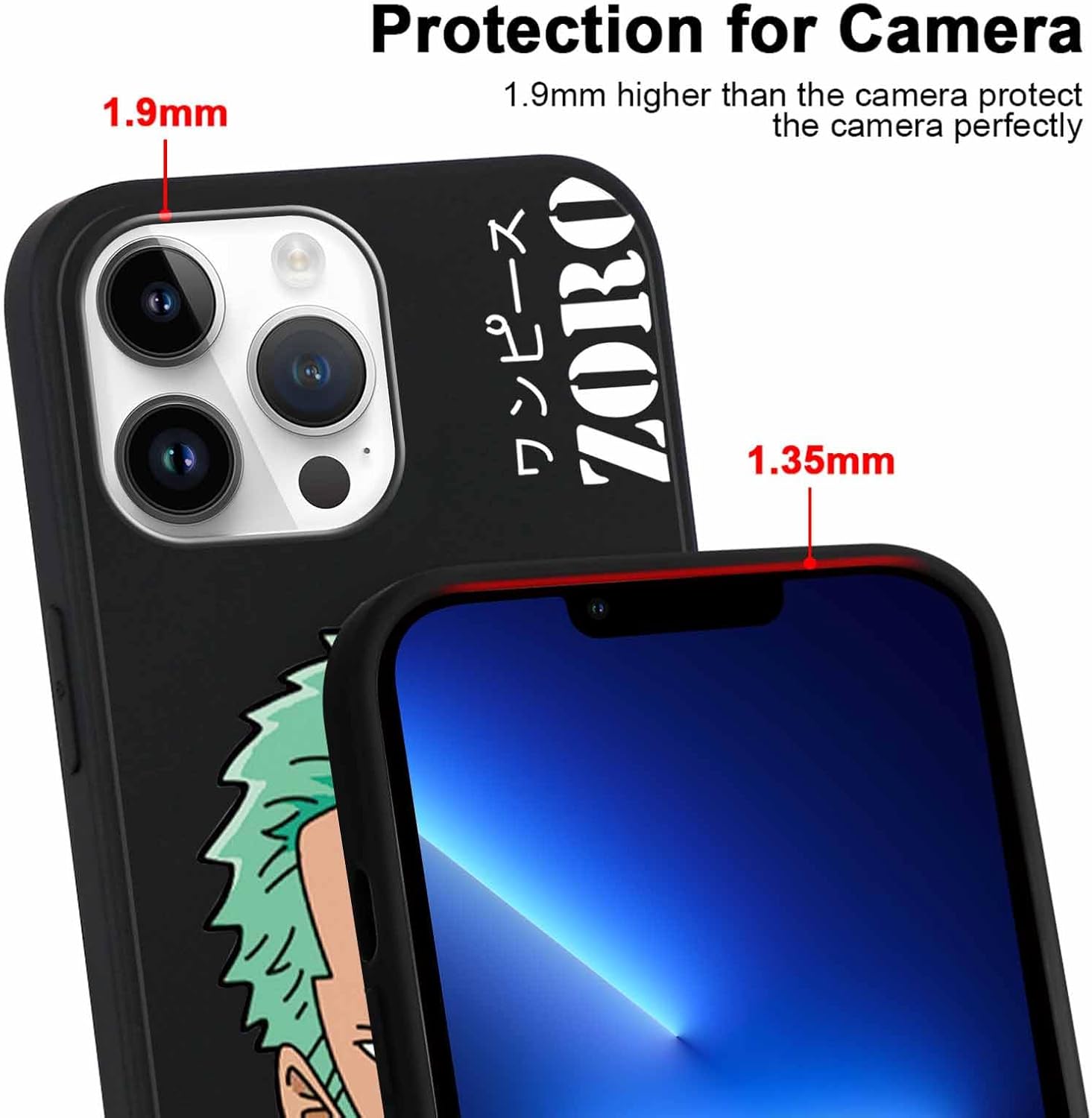 2 fundas geniales para iPhone 13 Pro Max de silicona de 6.7 pulgadas, estampado de personajes de dibujos animados de anime japonés para hombres,