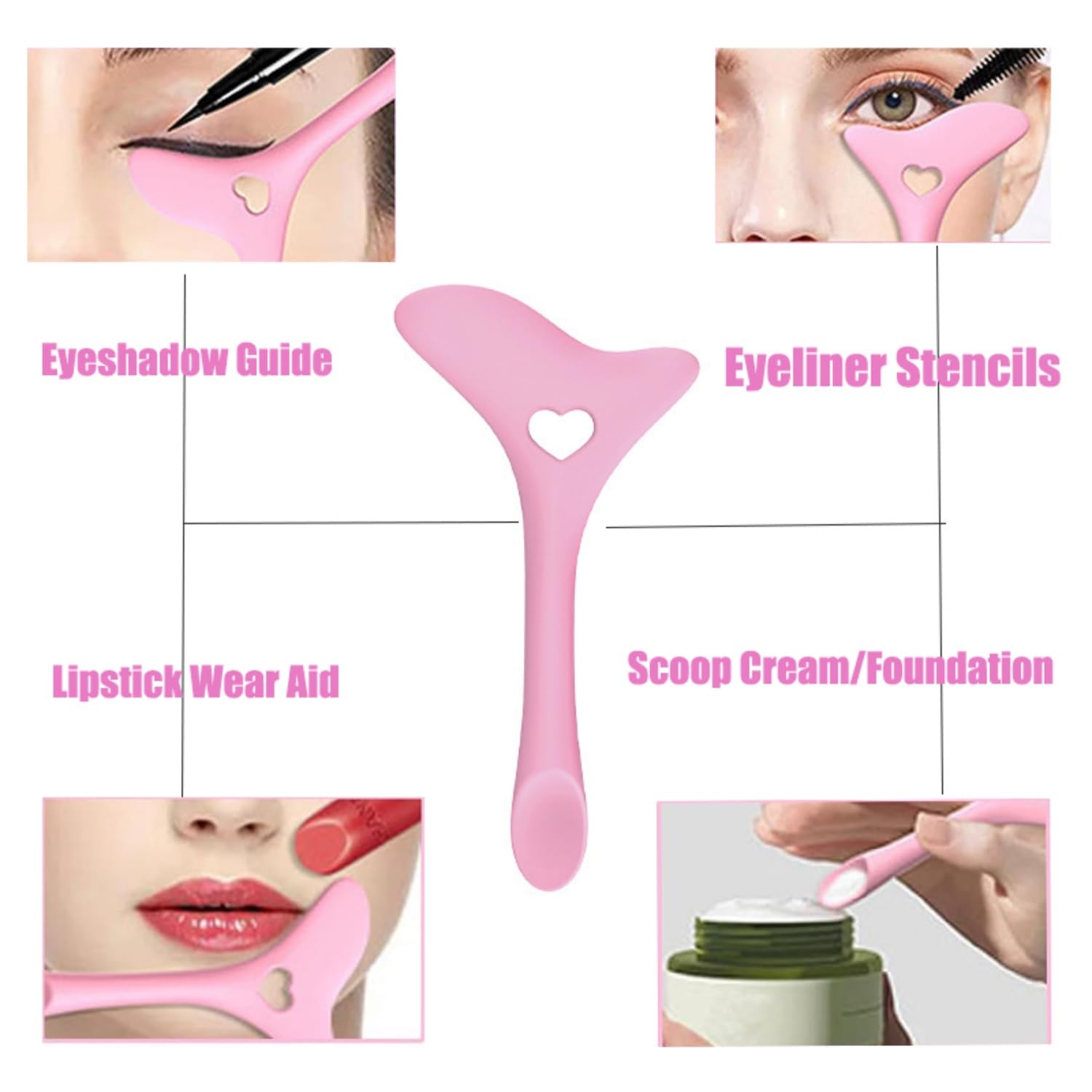 HXCQYGL 2 plantillas de delineador de ojos, protector de rímel, herramienta aplicadora de delineador de ojos de silicona, herramienta de maquillaje