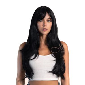 NICOLE – Peluca de encaje frontal, pelucas largas y rizadas negras para mujer, pelucas sintéticas naturales para uso diario (pelucas de cabello NICOLE – Peluca de encaje frontal, pelucas largas y rizadas negras para mujer, pelucas sintéticas naturales para uso diario (pelucas de cabello