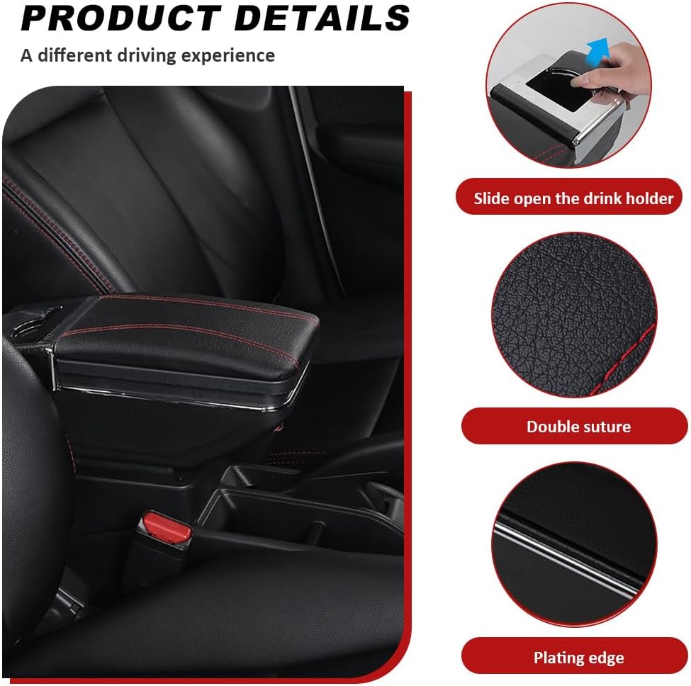 Caja de reposabrazos de automóvil para Renault Duster 2019-2022, caja de reposabrazos de cuero negro de alta calidad para automóvil, caja de