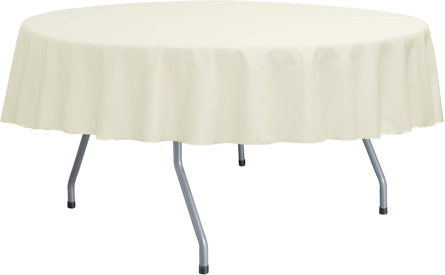 ULTIMATE TEXTILE Mantel redondo de sarga de polialgodón de 84 pulgadas, color marfil crema