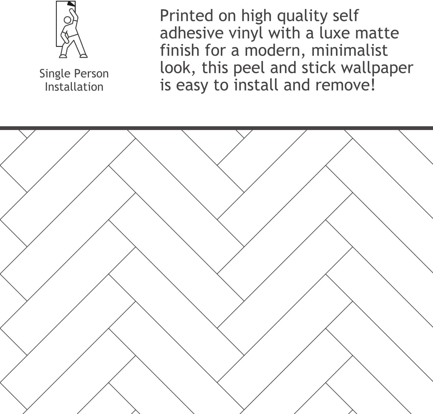 Oh My! Wall Art Papel tapiz de espiga de 236.22 x 17.72 pulgadas para gabinetes, papel tapiz adhesivo extraíble para baño, dormitorio, despegar y