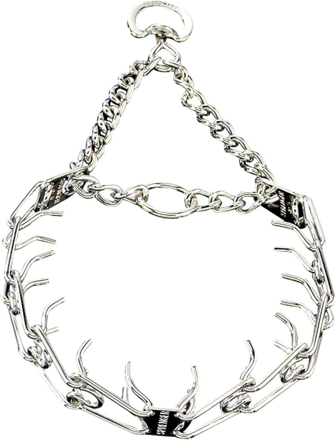 Herm Sprenger – Collar de punta de 25 pulgadas de largo para cuellos de hasta 22 pulgadas, acero cromado