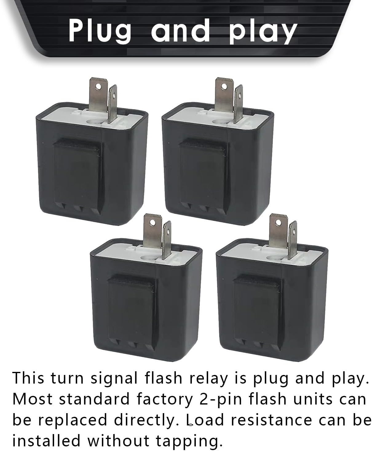 Hawyet 4 relés intermitentes para automóvil, CC de 12 V LED de frecuencia ajustable, relé de señal de giro de 2 pines, dispositivo de control de
