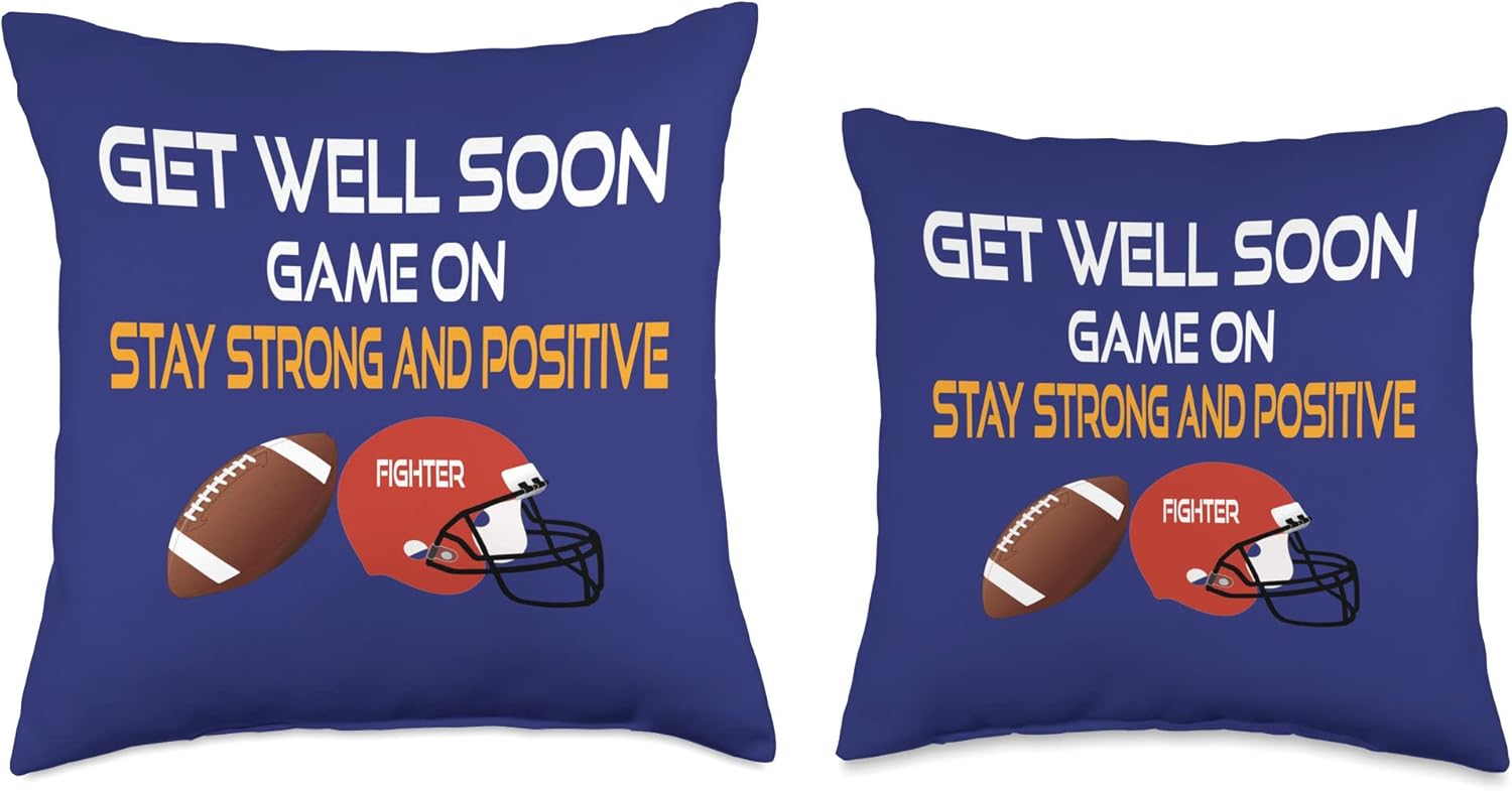 DesignsByKelley Best Wishes Fast Recovery Gifts Get Well Soon Football Gifts – Almohada para niños y adolescentes, 16.0 x 16.0in, multicolor