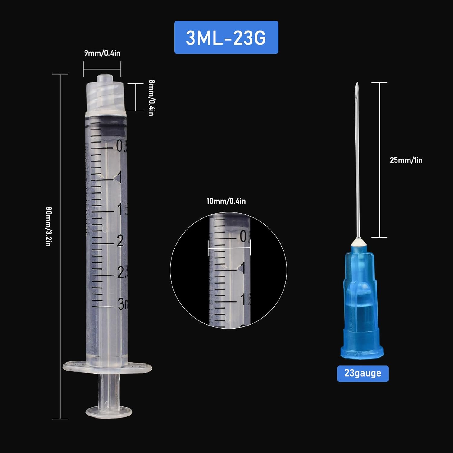 Desechables de 0.1 onzas líquidas con suministros de laboratorio de 0.81 oz, envueltos individualmente, paquete de 100
