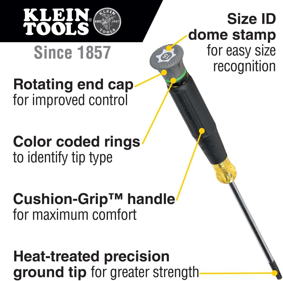 Klein Tools 85616 Juego de destornilladores Torx de precisión, destornilladores de seguridad TORX a prueba de manipulaciones, ideal para