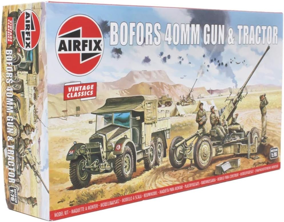 Airfix Bofors – Pistola y tractor de 1.575 in (176 Vintage Classics Militar) Kit de modelo de plástico militar A02314V